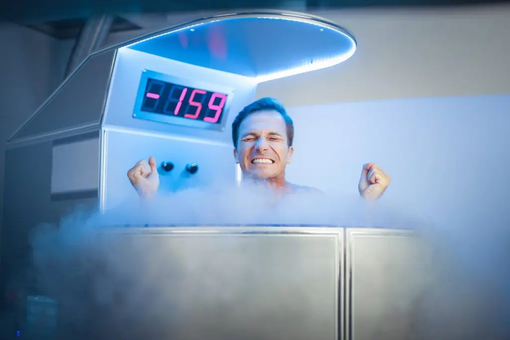 Man in a Cryotherapy Machine