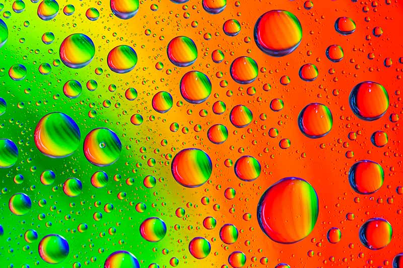 Sweat droplets highlighted by the infrared light spectrum